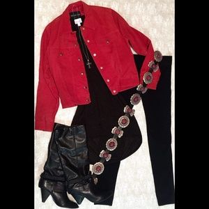 Red Vintage Suede Jacket, Medium